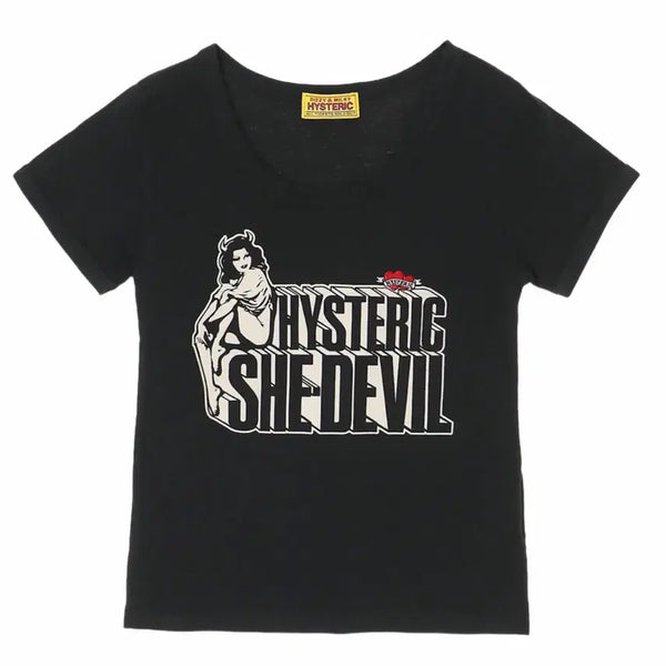 [BUNJANG] Hysteric Glamour Devil Heart Short Sleeve T-Shirt / 히스테릭글래머 데빌 하트 반팔티 새상품