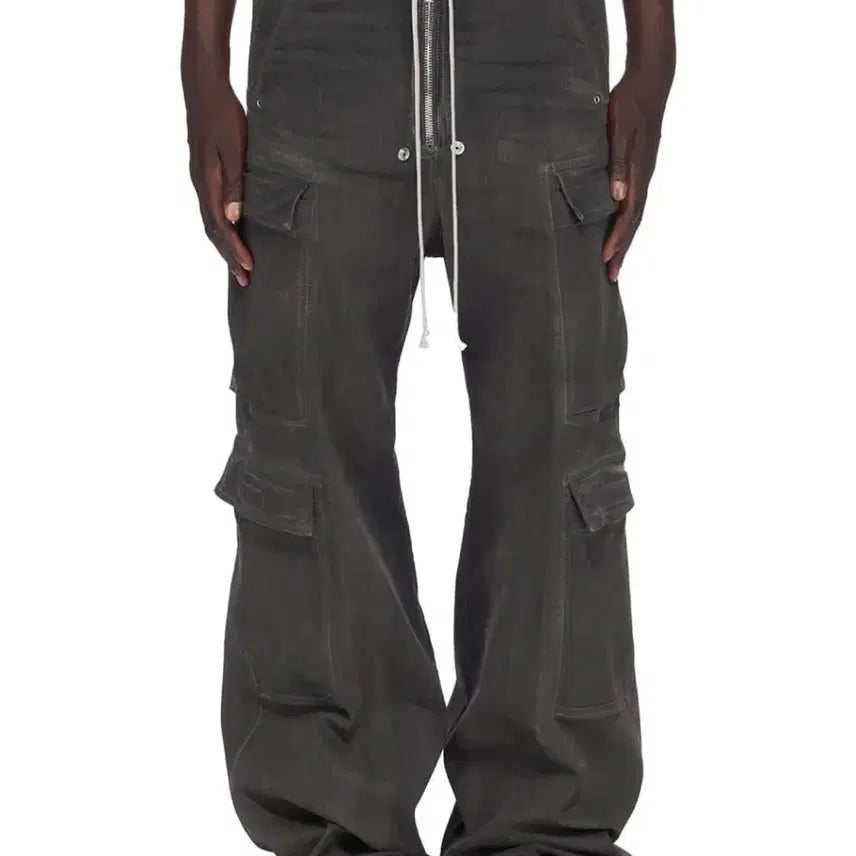 [BUNJANG] Rick Owens Washed Black Denim Cargo Pants (Size 50) / 릭오웬스 데님 카고팬츠 워시드 블랙 50