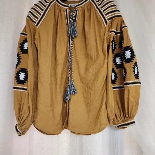 [BUNJANG] Patchwork Embroidery Blouse / 패치워크 자수 블라우스