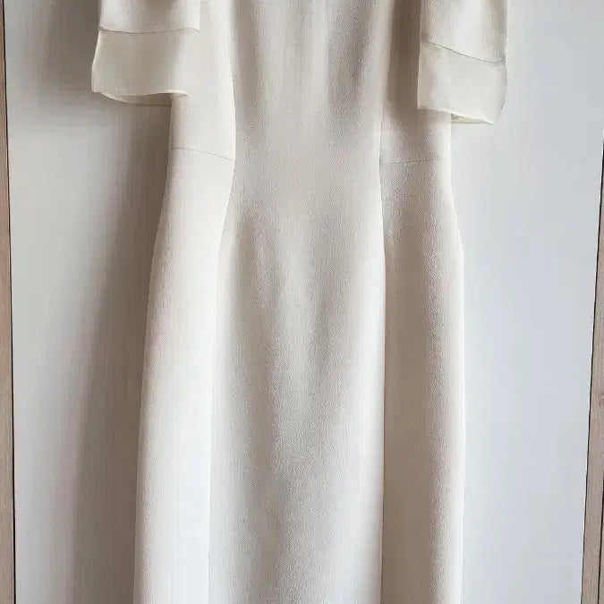 [BUNJANG] JILLSTUART NEW YORK Ivory Solid Short-Sleeve Midi Dress / 질스튜어트뉴욕  아이보리 단색 반팔 원피스