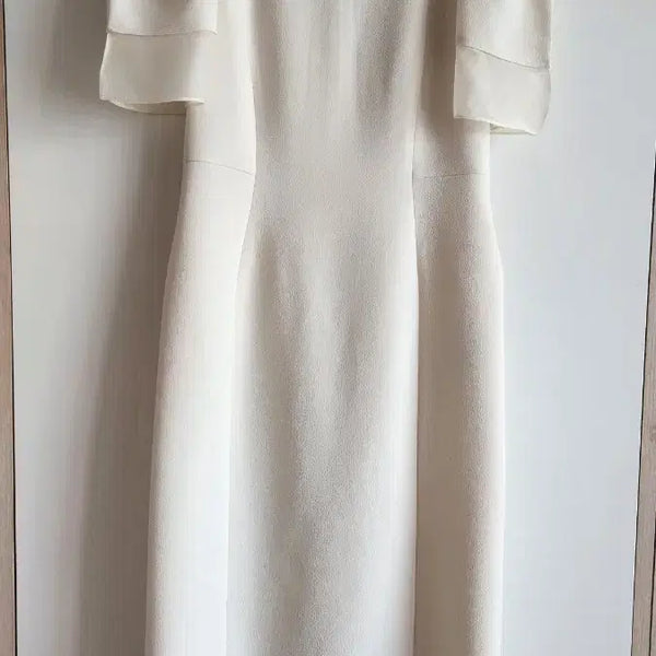 [BUNJANG] JILLSTUART NEW YORK Ivory Solid Short-Sleeve Midi Dress / 질스튜어트뉴욕  아이보리 단색 반팔 원피스