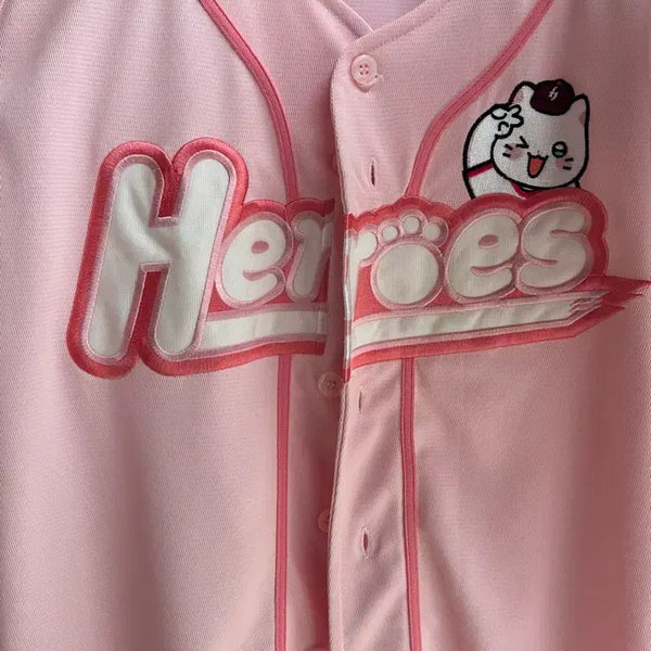 [BUNJANG] Kiwoom Heroes Pink Chunbae Baseball Jersey Size M / 키움히어로즈 핑크춘배 유니폼 95(M)