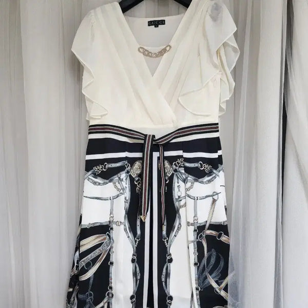 [BUNJANG] Silk Print Mini Dress (New) / 실크 프린트 원피스(미착용)