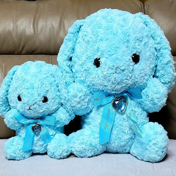 [BUNJANG] Happy Birth Color Pastel Blue Rabbit Plush Toy (Set of 2) / [가격내림]해피버쓰칼라 파스텔블루 토끼인형2종(새상품)