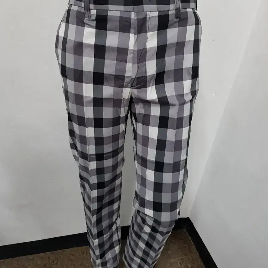 [BUNJANG] Daks Check Span Pants (30-38 Inch) / 골프 닥스 스판 바지 30  38 인치