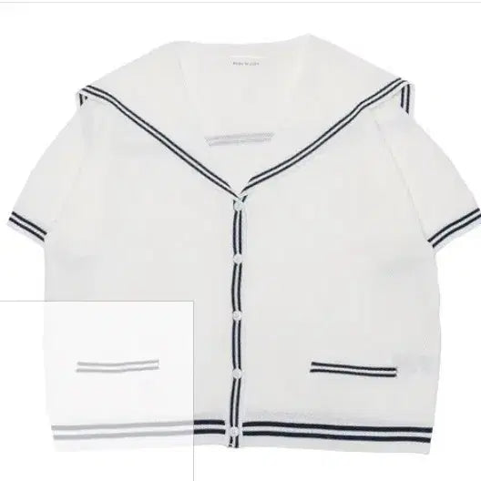 [BUNJANG] BruenJudy Sailor Collar Knit Cardigan / 부루앤쥬디 세일러 카라 니트 가디건(Free)