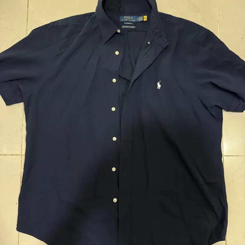 [BUNJANG] Polo Ralph Lauren 26SS Navy Short Sleeve Shirt / [당일출고,L사이즈] 새상품급 26SS 신형 폴로 네이비 반팔