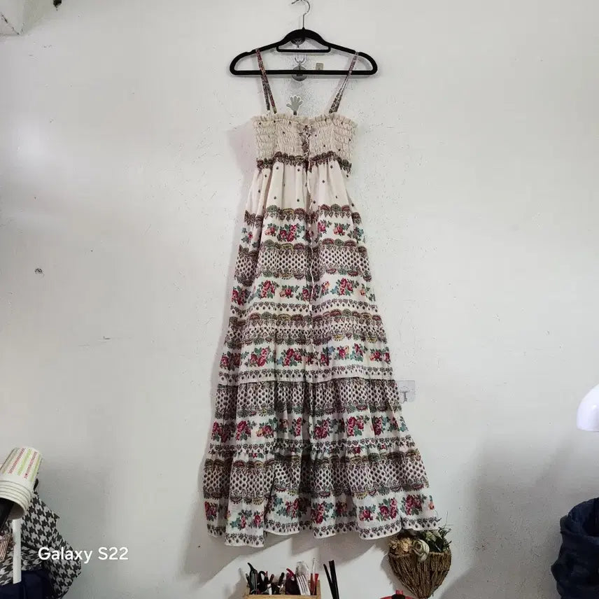 [BUNJANG] Floral Pattern Long Dress / 플라워 패턴 롱 원피스