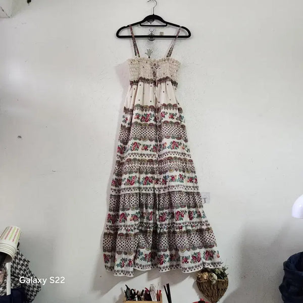[BUNJANG] Floral Pattern Long Dress / 플라워 패턴 롱 원피스