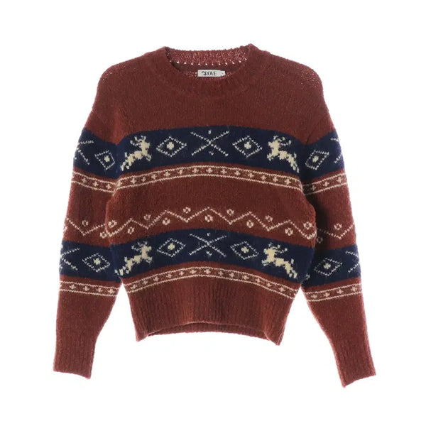 [BUNJANG] Grove 24FW Oslo Nordic Pattern Wool Knit Sweater / 그로브 24FW OSLO 오슬로 부클 노르딕 패턴 울 니트 스웨터