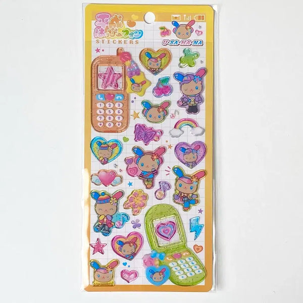 [BUNJANG] Sanrio Usahana Happy Phone Seal Sticker - Heisei Retro Gyaru Tanning / 산리오 우사하나 해피폰 씰 스티커 헤이세이 레트로 갸루 태닝