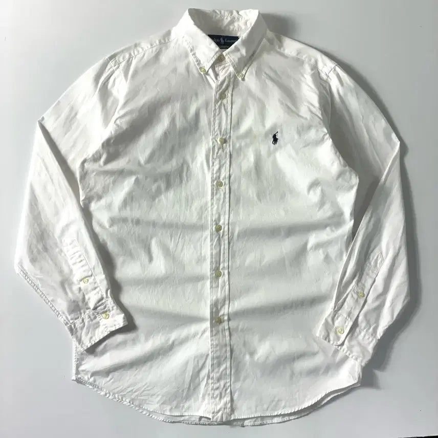 [BUNJANG] Polo Ralph Lauren Embroidered Cotton White Shirt / Polo  폴로 랄프로렌 자수 코튼 화이트 셔츠