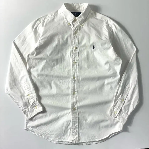 [BUNJANG] Polo Ralph Lauren Embroidered Cotton White Shirt / Polo  폴로 랄프로렌 자수 코튼 화이트 셔츠