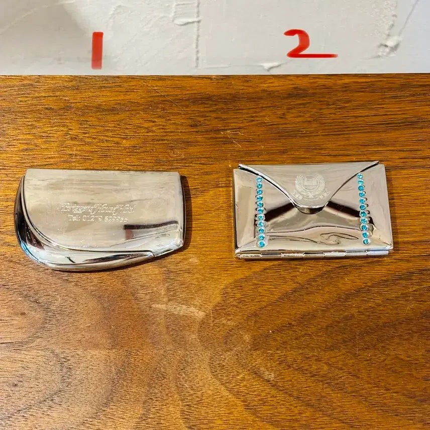 [BUNJANG] Vintage Portable Folding Mirror Set (Silver Plated & Steel) / 빈티지 휴대용 접이식 거울 3