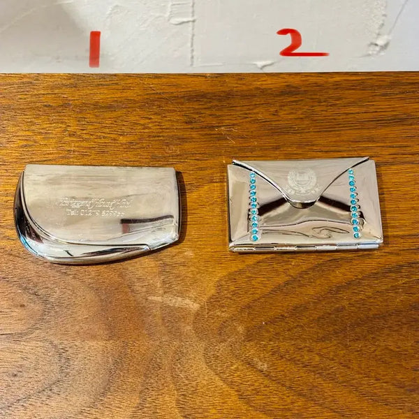 [BUNJANG] Vintage Portable Folding Mirror Set (Silver Plated & Steel) / 빈티지 휴대용 접이식 거울 3