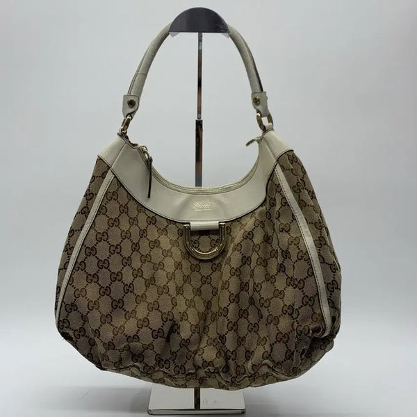 [BUNJANG] Gucci GG Jacquard D-Ring Abbey Hobo Shoulder Bag (Model 189833) / 267002829 구찌 GG 자가드 D링 애비 호보 숄더백 189833