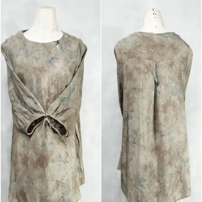 [BUNJANG] Natural Dyed Silk Blend Blouse / 공방/천연염색/쪽염/ 인견블라우스 / 6677/기장63