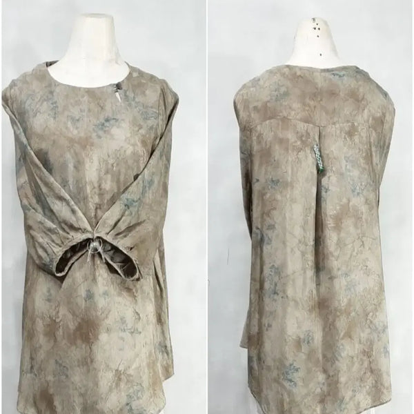 [BUNJANG] Natural Dyed Silk Blend Blouse / 공방/천연염색/쪽염/ 인견블라우스 / 6677/기장63