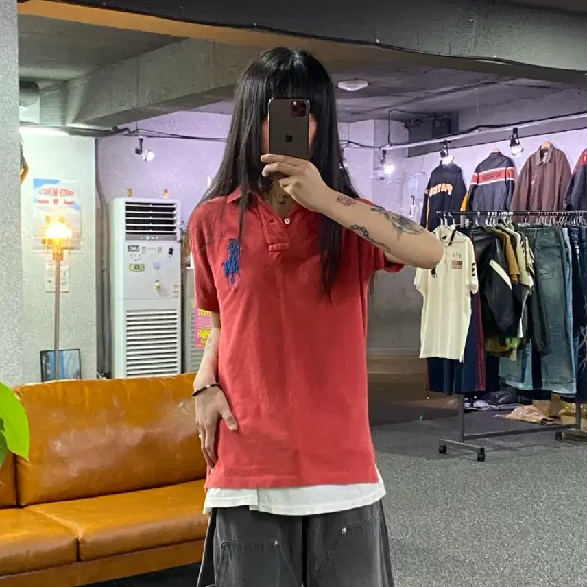 [BUNJANG] Polo Ralph Lauren Big Pony Indi Pink PK Polo Shirt / 폴로랄프로렌 빅포니 인디핑크 pk 카라티B5438