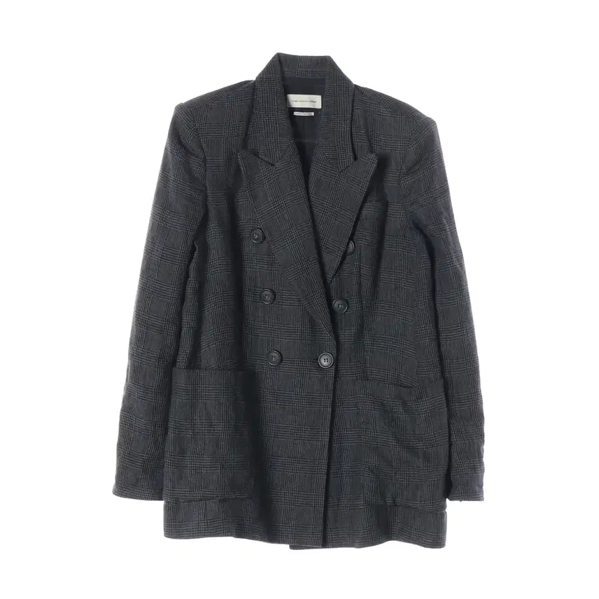 [BUNJANG] Isabel Marant Check Pattern Linen Double Blazer Jacket / 이자벨마랑 체크 패턴 린넨 더블 블레이저 재킷