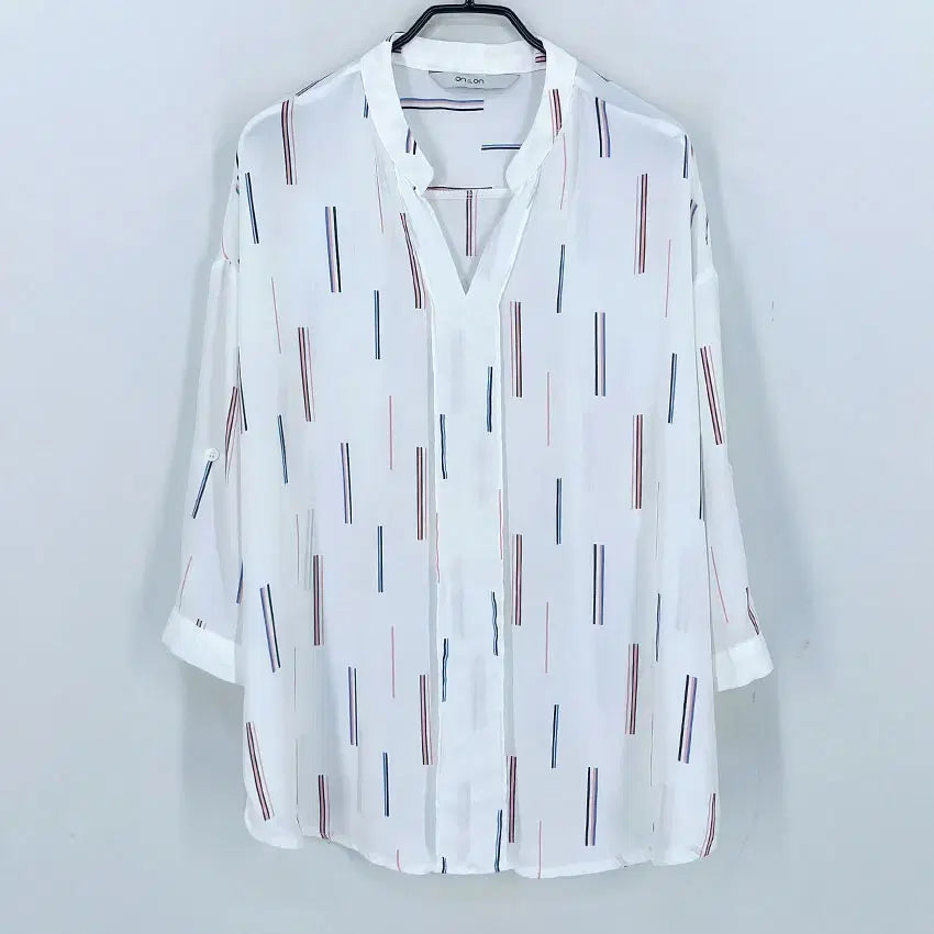 [BUNJANG] ON&ON Women's White 8-Sleeve Summer Blouse (HU45947) / 온앤온 여성 여름 8부소매 블라우스 화이트 (HU45947)