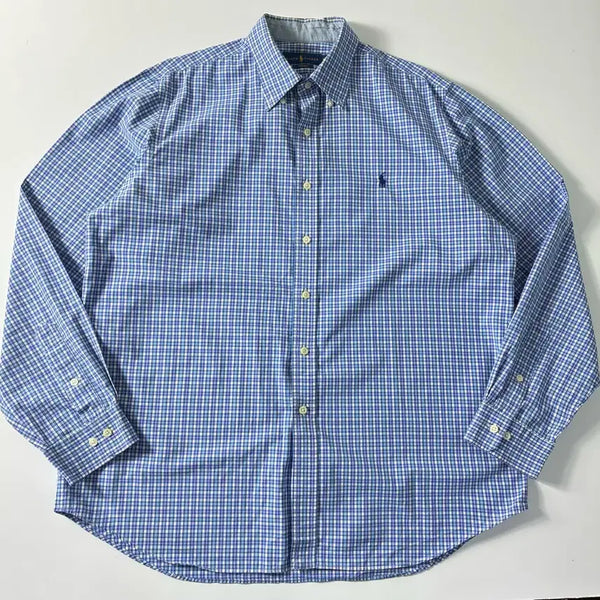 [BUNJANG] Polo Ralph Lauren Embroidered Cotton Check Shirt / Polo  폴로 랄프로렌 자수 코튼 체크셔츠
