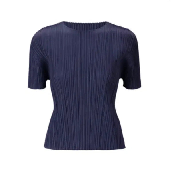 [BUNJANG] Pleats Please Navy Short Sleeve Top Size 3 / 플리츠플리즈 네이비 반팔 탑 (3)