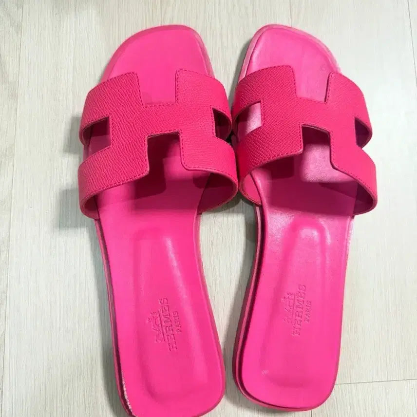 [BUNJANG] Hermes Oran Pink Slides - Size 39 (245-250mm) / 정품) 에르메스 오란 핑크 슬리퍼 39/245~250사이즈