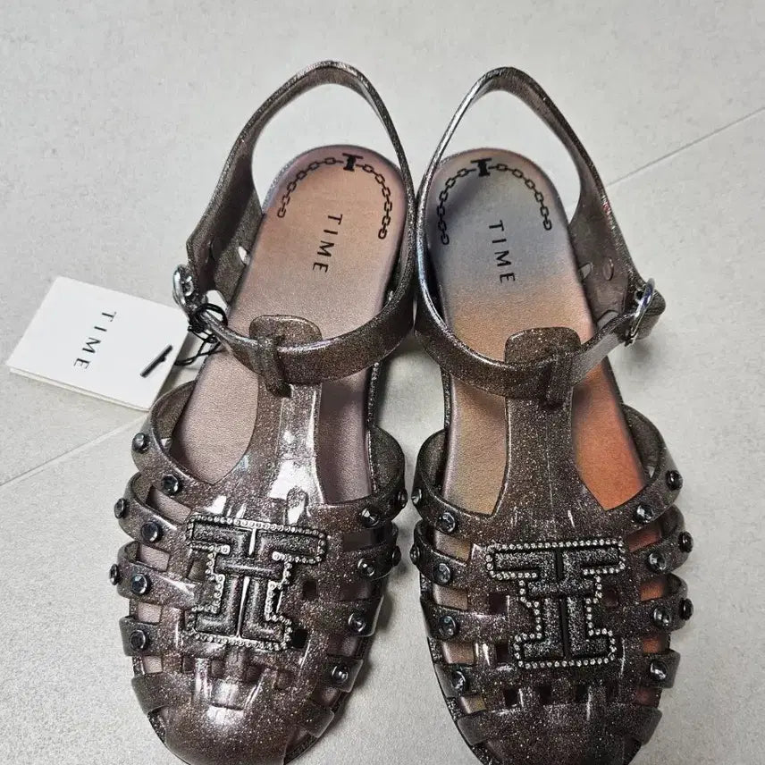 [BUNJANG] Time Jelly Sandals Dark Grey / 타임 젤리 샌들