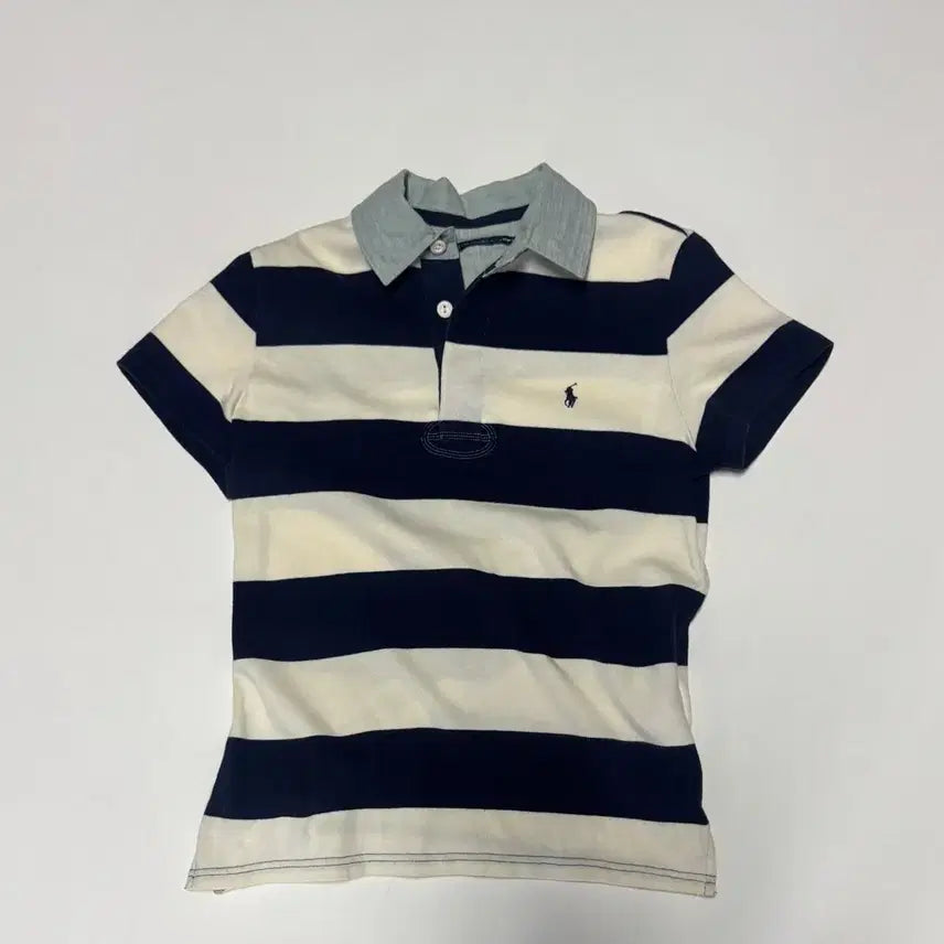 [BUNJANG] Polo Ralph Lauren Sport Vintage Striped Short-Sleeve Polo T-Shirt / 여성 폴로 랄프로렌 스포츠 올드스쿨 스트라이프 반팔 카라 티셔츠