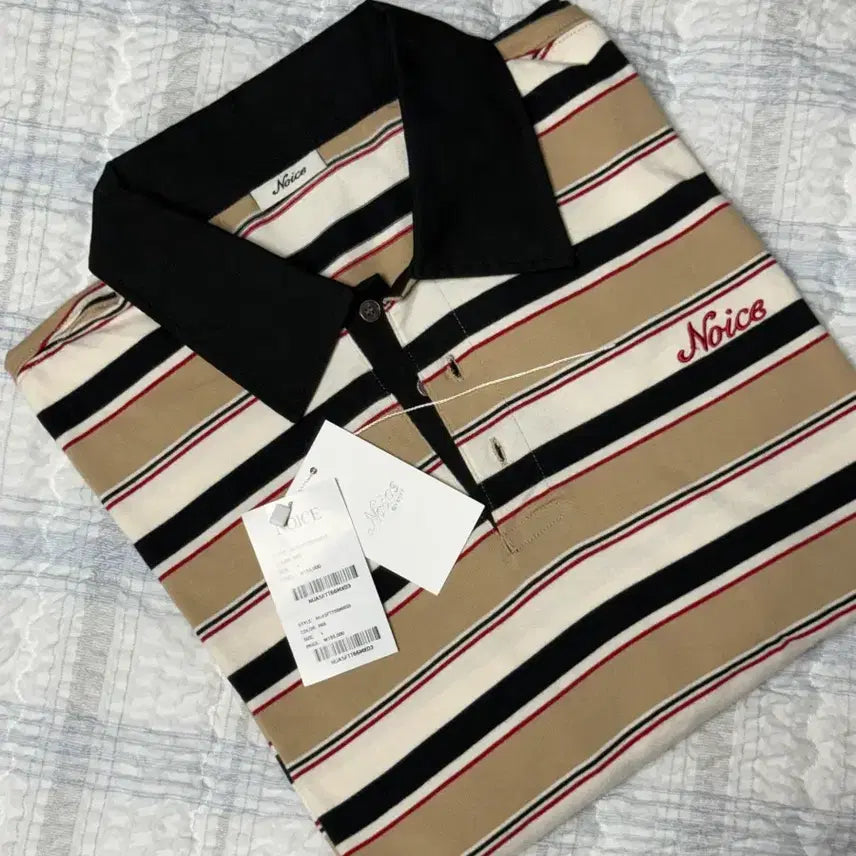[BUNJANG] Noice Verdi Logo Stripe Polo Shirt Mixed Color / 노이스 베르디 로고 스트라이프 폴로 셔츠 믹스컬러