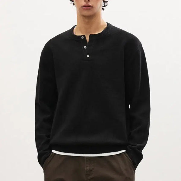 [BUNJANG] SUARE Daily Henly Neck Knit Black L / 수아레 데일리 헨리넥 니트 블랙 L