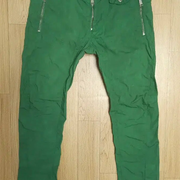 [BUNJANG] Dsquared2 Runway Green Zipper Pocket Biker Jeans / 정품 디스퀘어드 런웨이 그린 지퍼포켓 바이커진 바지 46