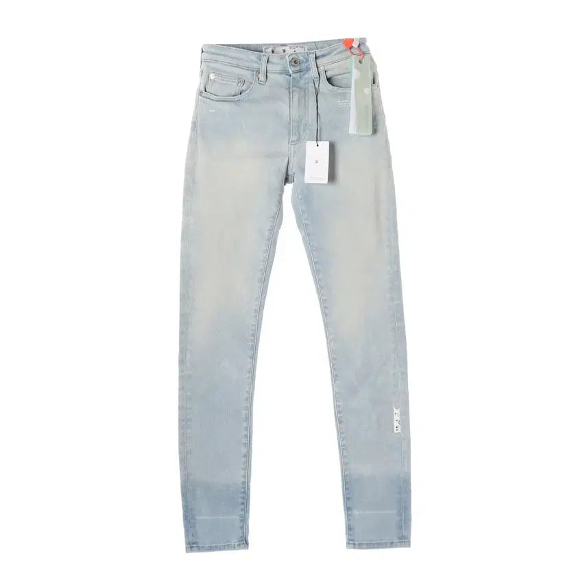[BUNJANG] Off-White Logo Patch Slim Denim Pants Light Blue / (새상품) 오프화이트 로고 패치 슬림 데님 팬츠 라이트블루