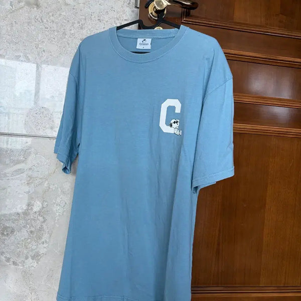 [BUNJANG] Covernat x Snoopy Printed T-Shirt Blue / 커버낫 스누피 프린팅 반팔 티셔츠 블루
