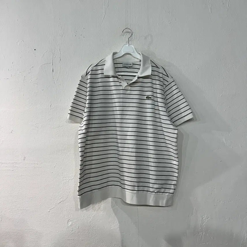 [BUNJANG] Lacoste Striped Short Sleeve Polo Shirt XL / 라코스테 스트라이프 반팔카라티 XL