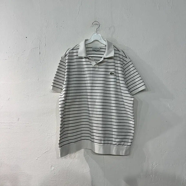 [BUNJANG] Lacoste Striped Short Sleeve Polo Shirt XL / 라코스테 스트라이프 반팔카라티 XL