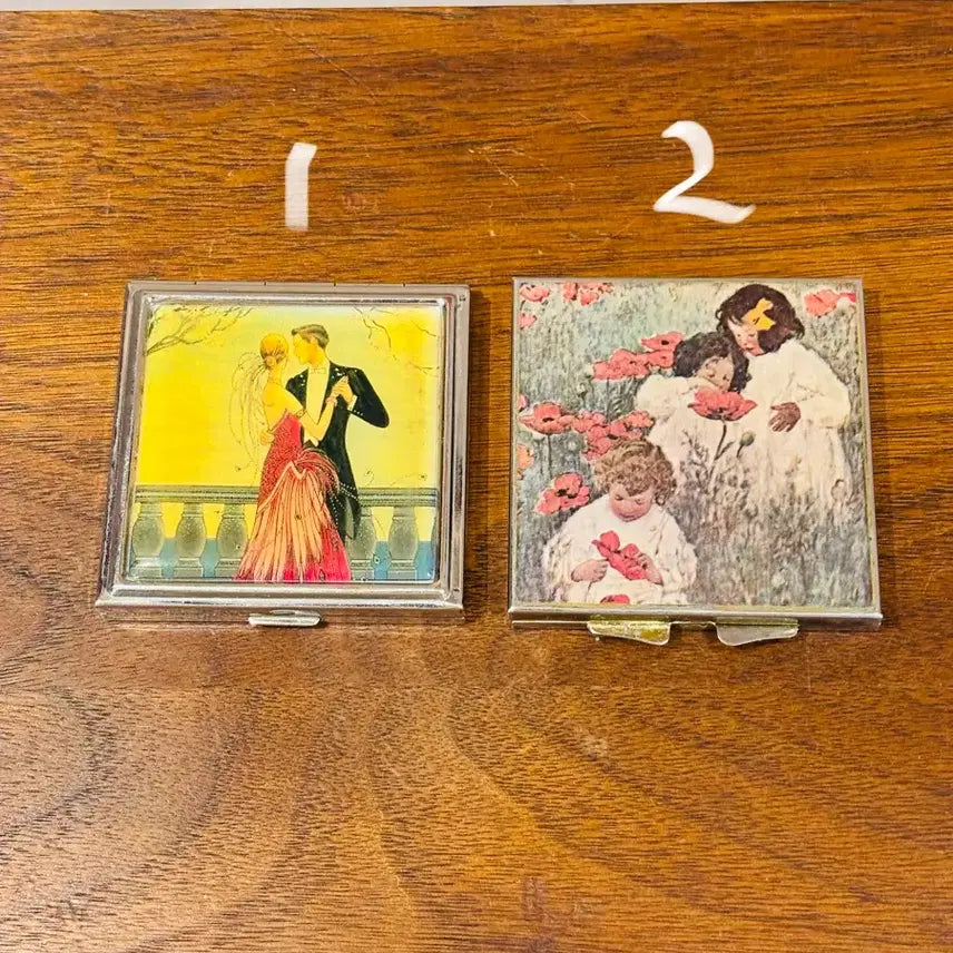 [BUNJANG] Vintage Portable Folding Mirror Set (2 Variants) / 빈티지 휴대용 접이식 거울 5