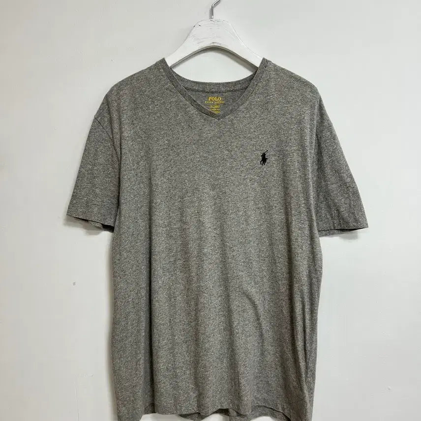[BUNJANG] Polo Ralph Lauren V-Neck T-Shirt Grey L / 폴로 랄프로렌 브이넥 반팔티 그레이