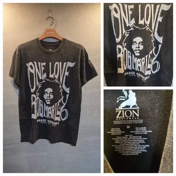 [BUNJANG] Bob Marley Official Goods "One Love" Graphic T-Shirt / 밥 말리. 오피셜굿즈. 티셔츠.