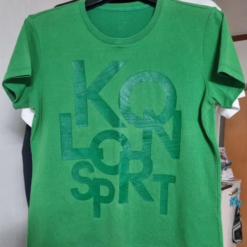 [BUNJANG] Kolon Sport Logo Short-Sleeve T-Shirt Green L (100) / (세탁 완료)코오롱스포츠  로고 반팔 티셔츠 그린 L 100사이즈