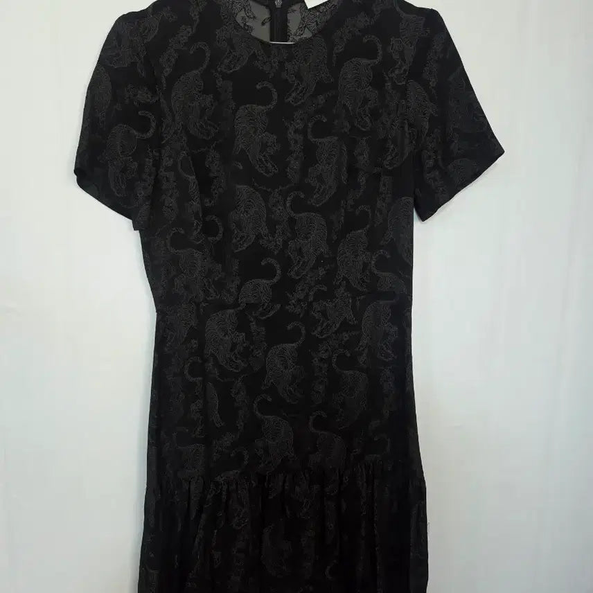 [BUNJANG] Sandro Tiger Pattern Midi Dress Black / 산드로 타이거 패턴  원피스 블랙 봉7