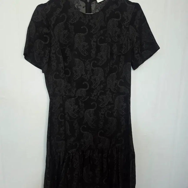 [BUNJANG] Sandro Tiger Pattern Midi Dress Black / 산드로 타이거 패턴  원피스 블랙 봉7