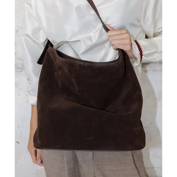 [BUNJANG] Luaure Suede Bucket Bag Black / 루아레 스웨이드 버킷백 블랙