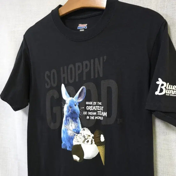 [BUNJANG] Hanes Beefy-T Blue Bunny Ice Cream Graphic T-Shirt / 상태최상) 헤인즈 비피티 블루버니 여름 반팔 티셔츠 55 66 90