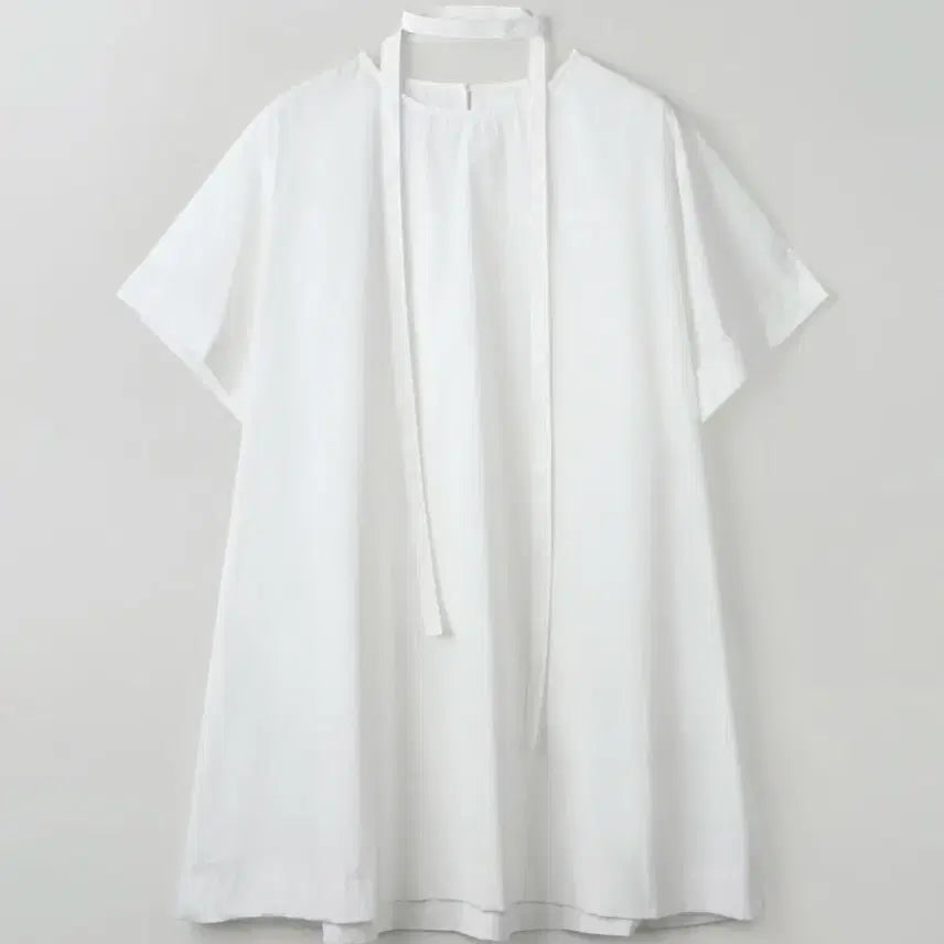 [BUNJANG] Floa Short Sleeve Muffler Mini Dress / 플로아 반팔 머플러 미니 원피스