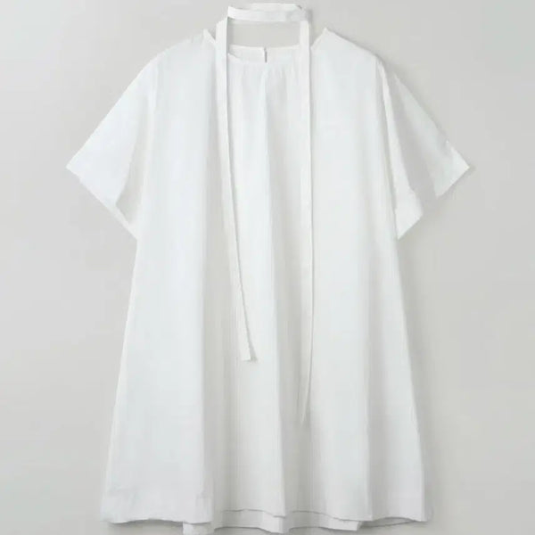 [BUNJANG] Floa Short Sleeve Muffler Mini Dress / 플로아 반팔 머플러 미니 원피스