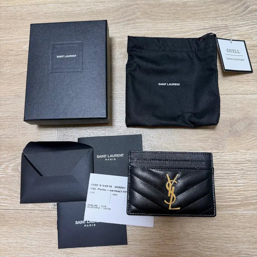 [BUNJANG] Saint Laurent Matelassé Card Holder Black / 입생로랑 마틀라세 카드지갑 블랙 풀구성