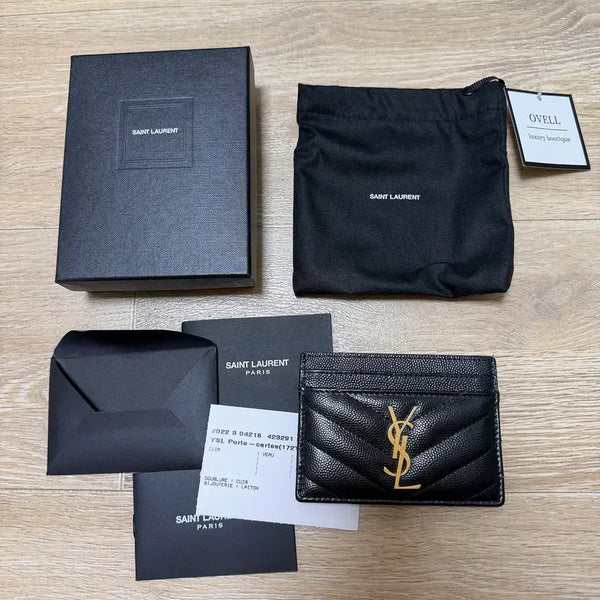 [BUNJANG] Saint Laurent Matelassé Card Holder Black / 입생로랑 마틀라세 카드지갑 블랙 풀구성