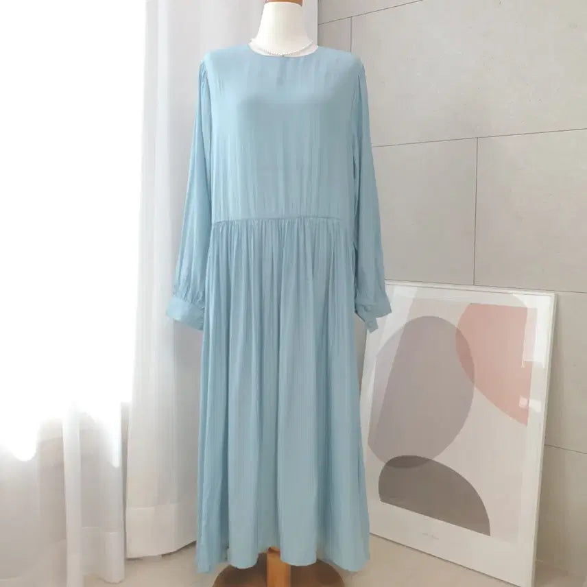 [BUNJANG] Silk-like Loose Fit Summer Long Dress / 새상품) 여름 롱원피스 실크처럼 찰랑이는 루즈핏